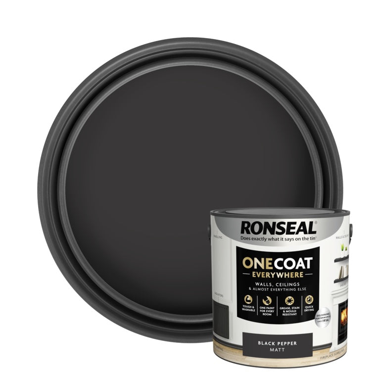 Ronseal One Coat Black Pepper Matt 2.5L Ronseal One Coat Black Pepper Matt 2.5L